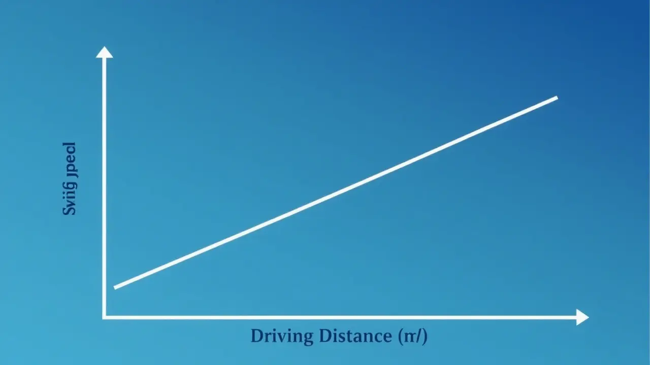 Line Graph Correlation Between Swing Speed and Driving Distance Swing Speed and Driving Distance