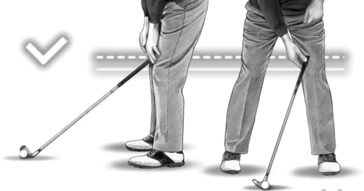 stand from the golf ball