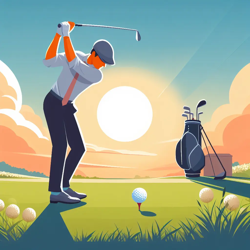 Swinging across the golf ball