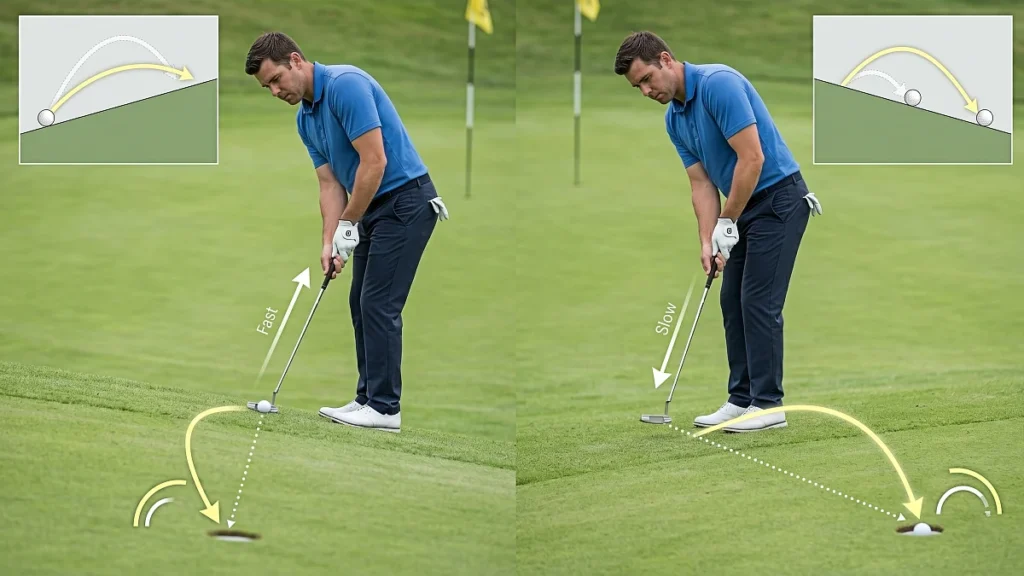 How to Adjust Break for Uphill and Downhill Putts