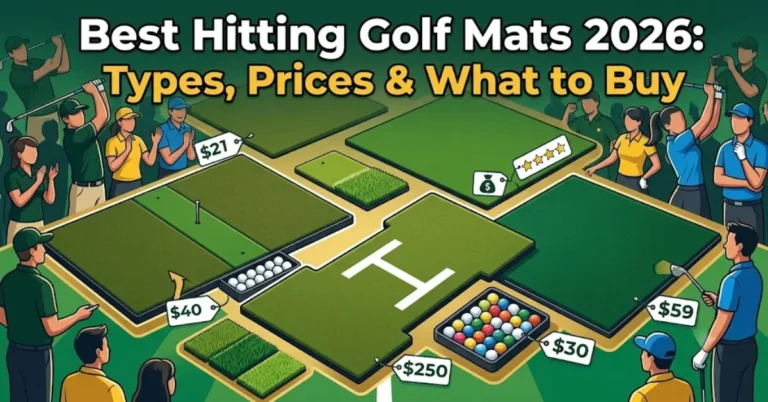 hitting golf mat