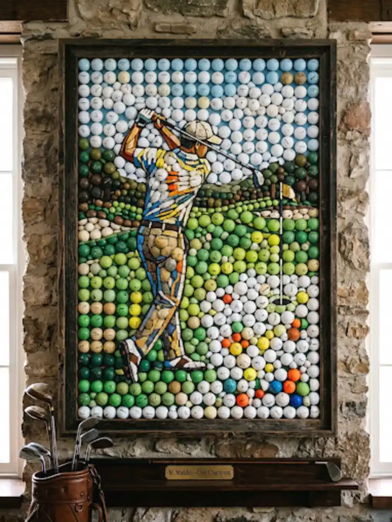11. Golf Ball Mosaic Wall Art