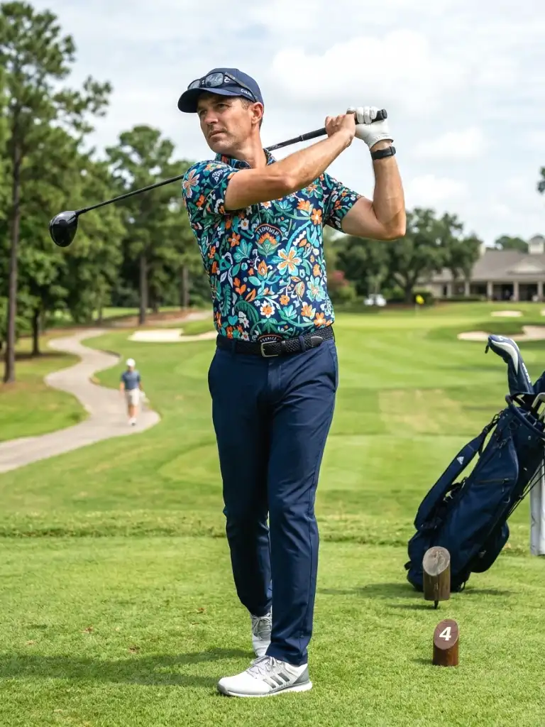 12. Bold Print Golf Shirt