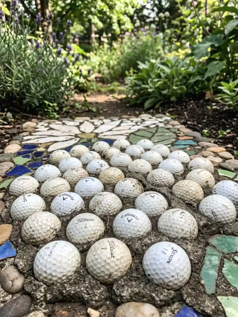13. Golf Ball Garden Mosaics