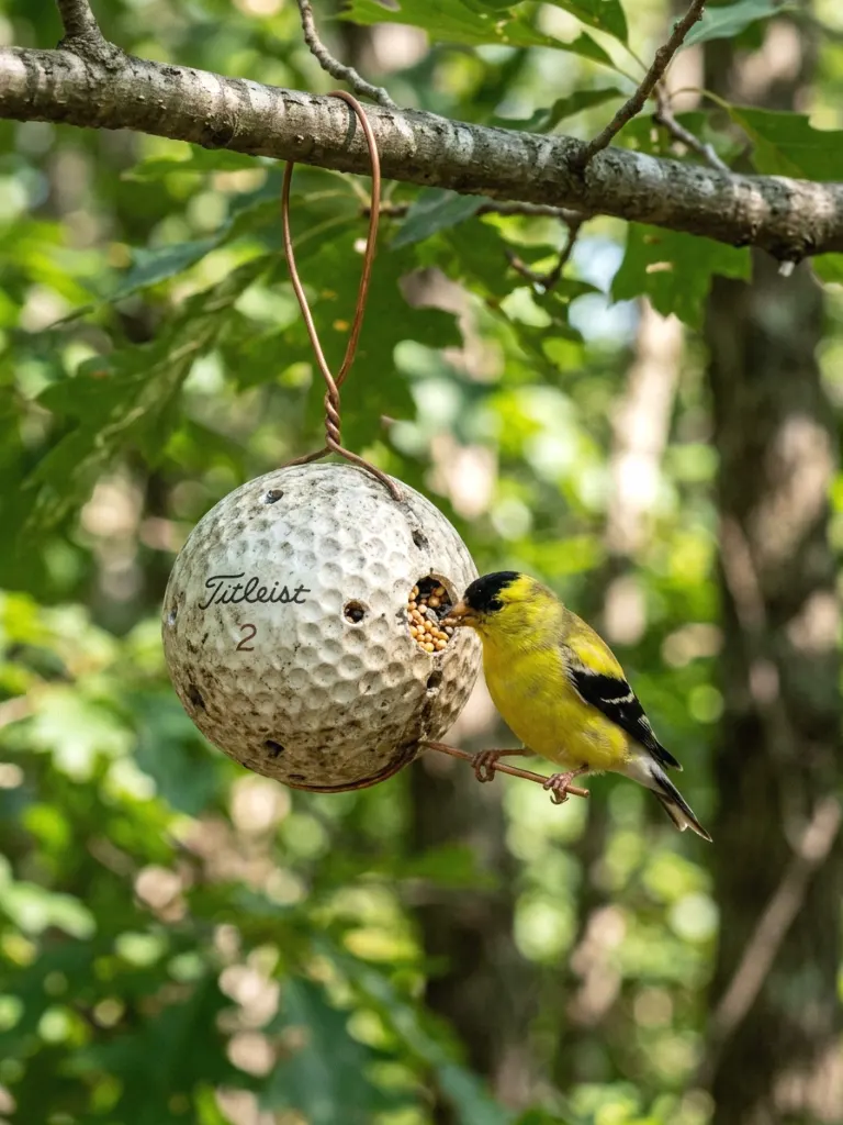 14. Golf Ball Bird Feeders