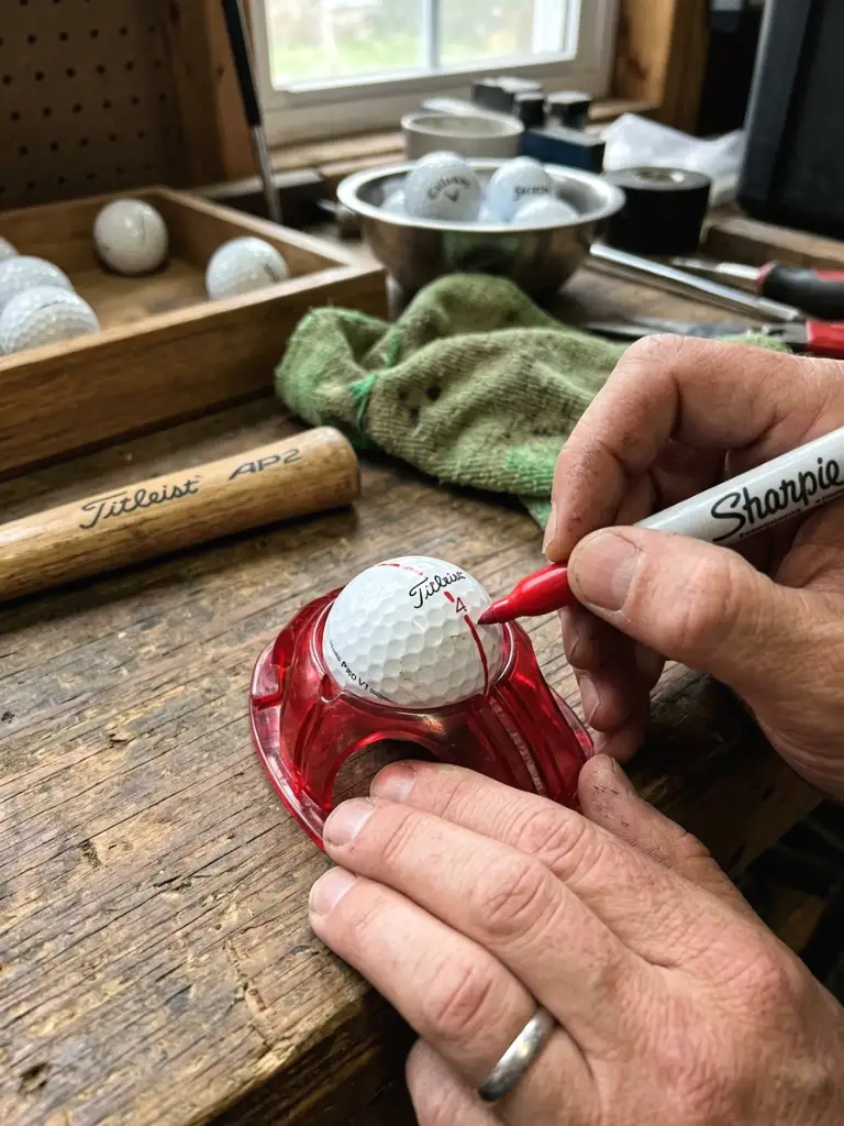 18. Golf Ball Alignment Line Marking