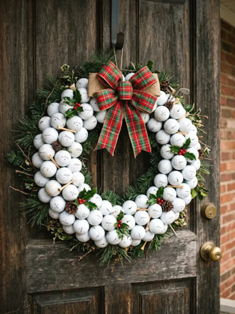 2. Golf Ball Christmas Wreath