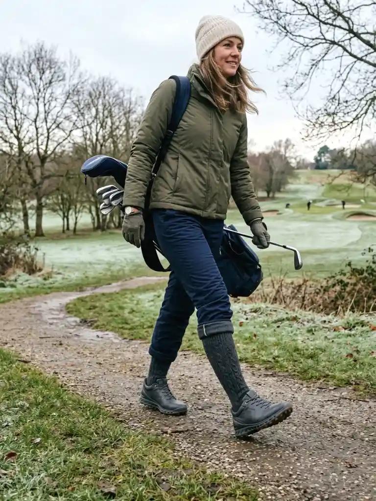 20. Waterproof Spikeless Golf Shoes With Wool Socks