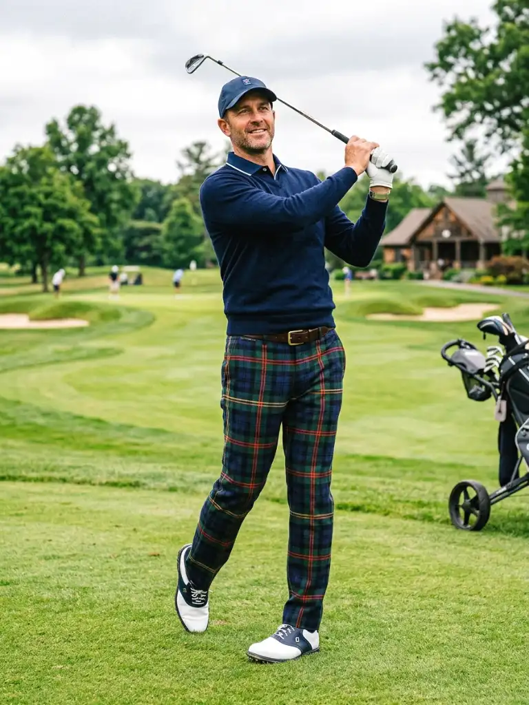 22. Plaid Golf Trousers Statement