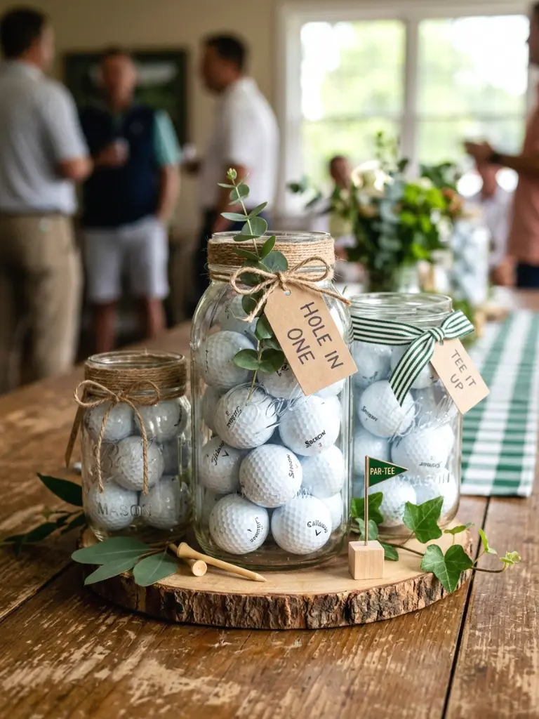 24. Golf Ball Centerpiece Jars