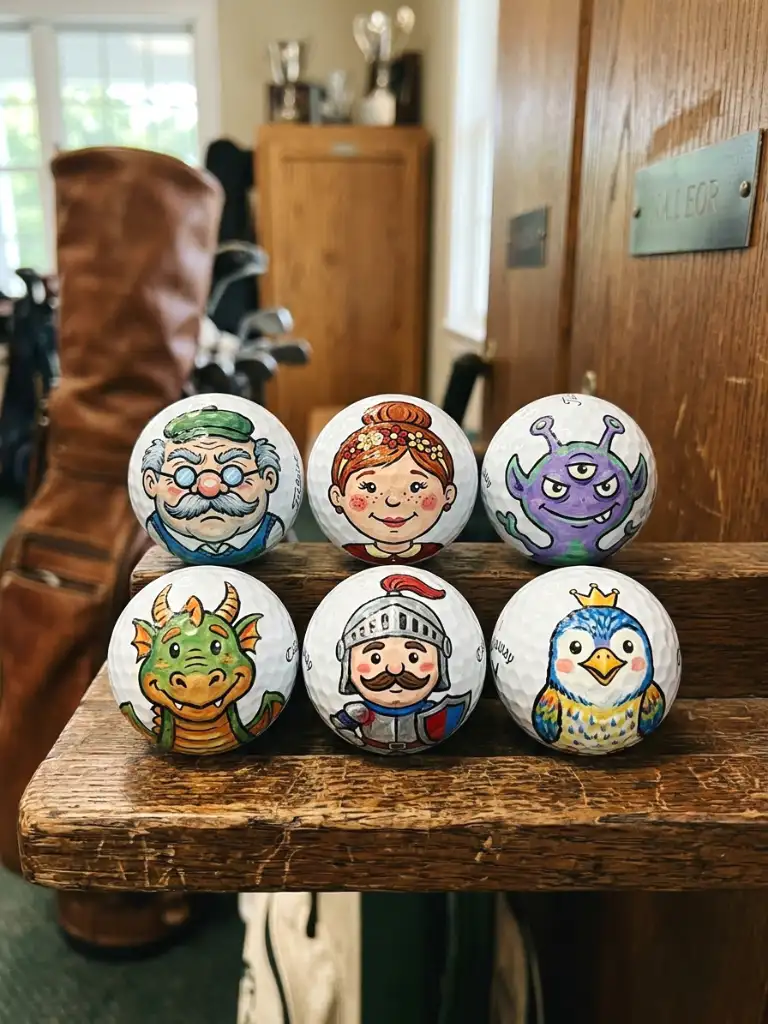 24. Hand-Painted Character Golf Balls