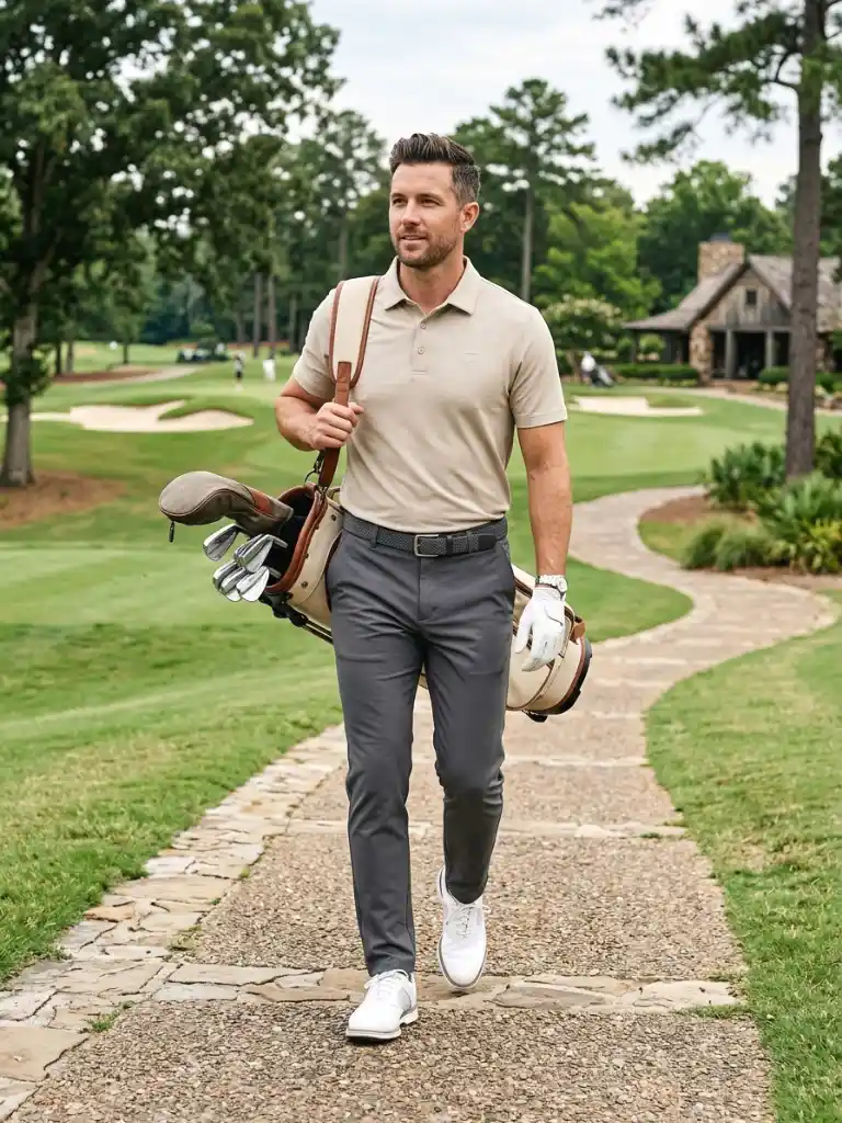 24. Minimalist Neutral Golf Look