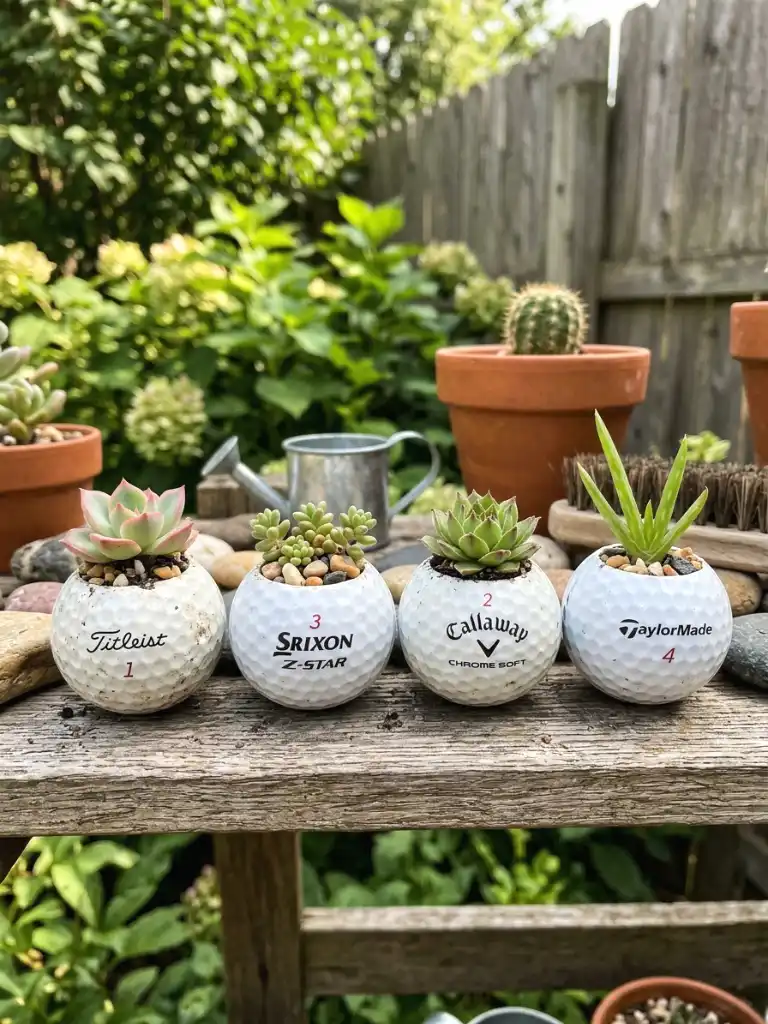 25. Golf Ball Mini Planters