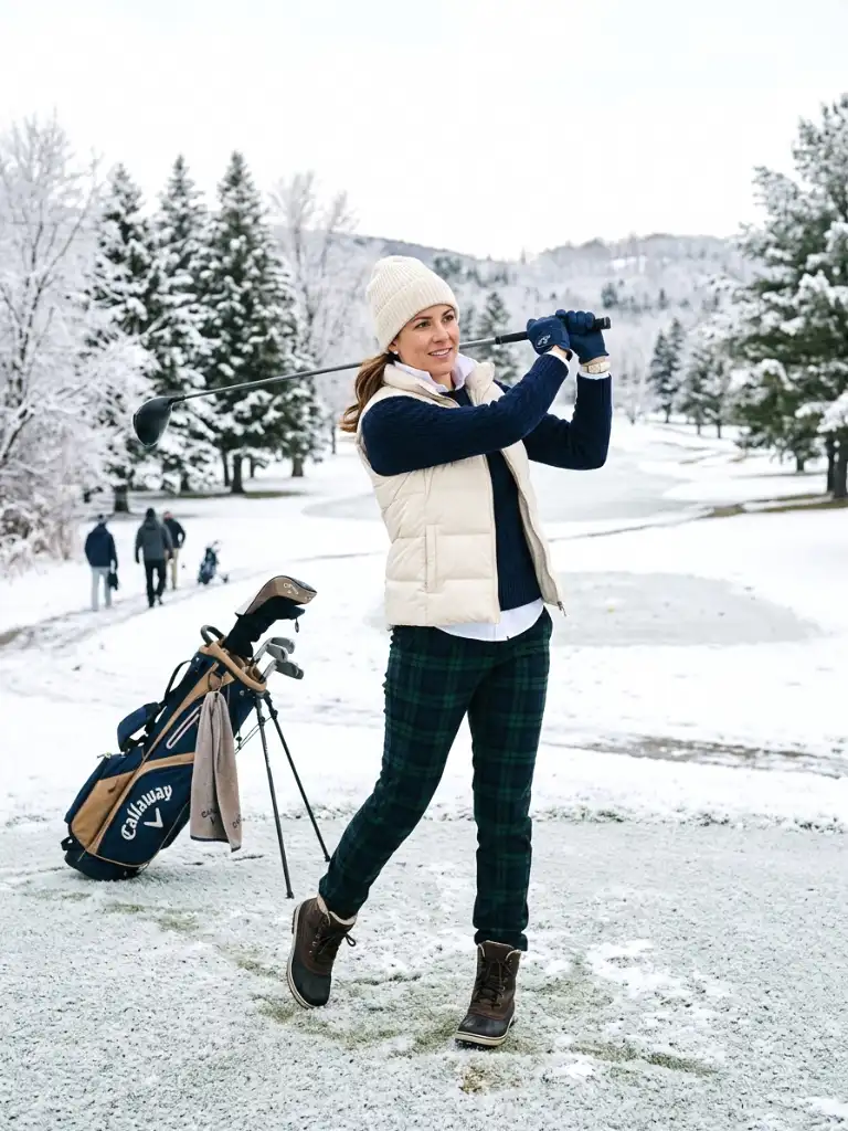 28. Preppy Collar-Over-Crewneck Look