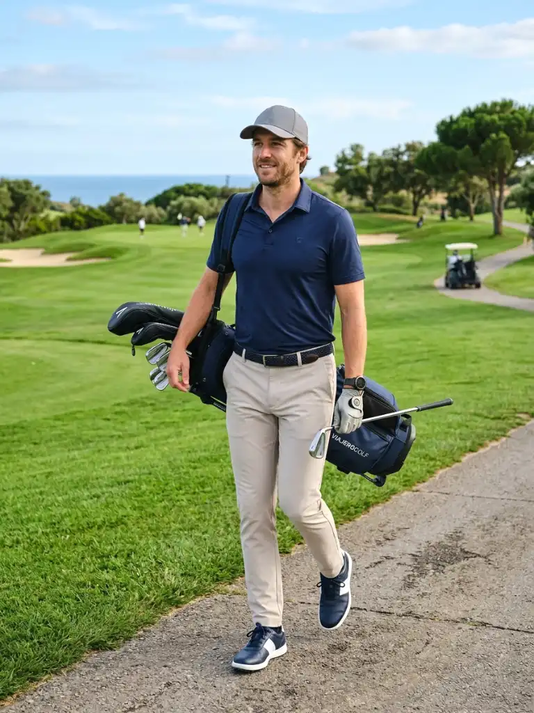 28. Travel-Friendly Golf Capsule Outfit