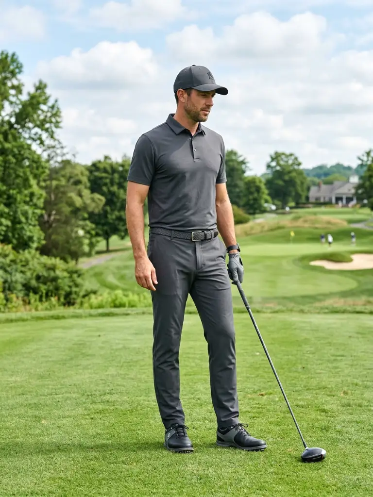 5. Monochrome Golf Outfit for Men