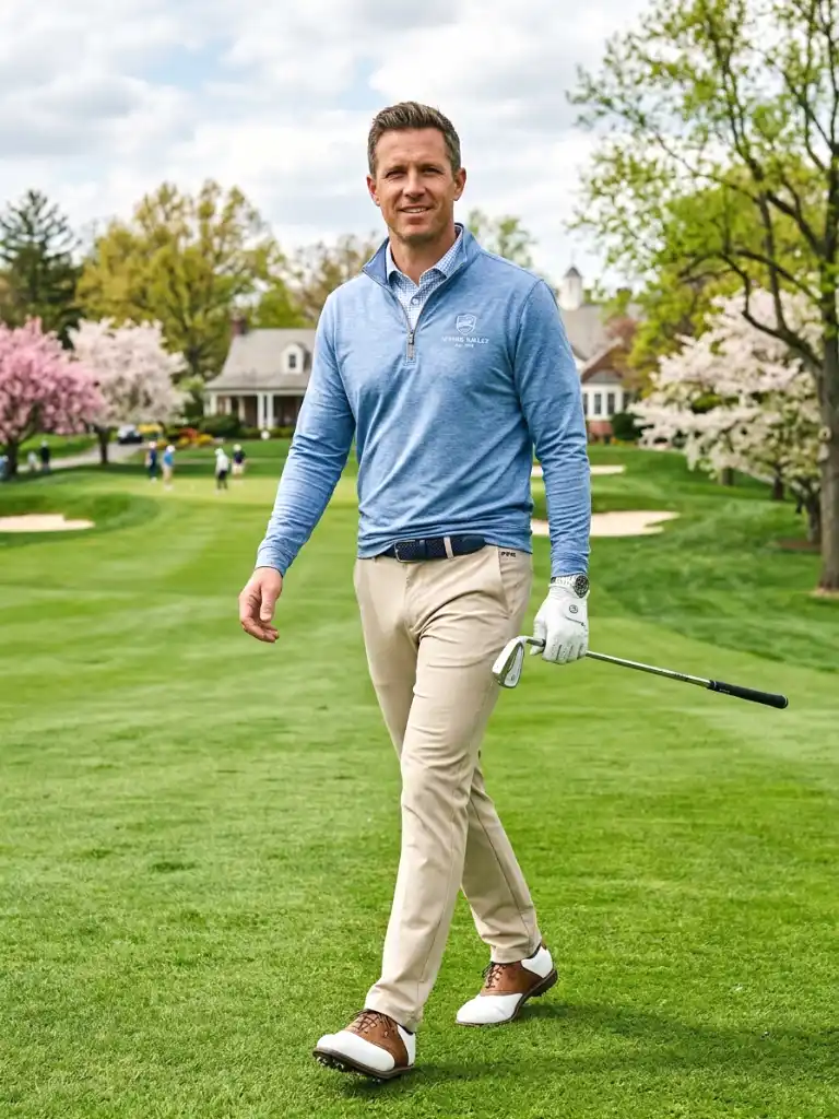 6. The Tucked Polo and Leather Belt Formula