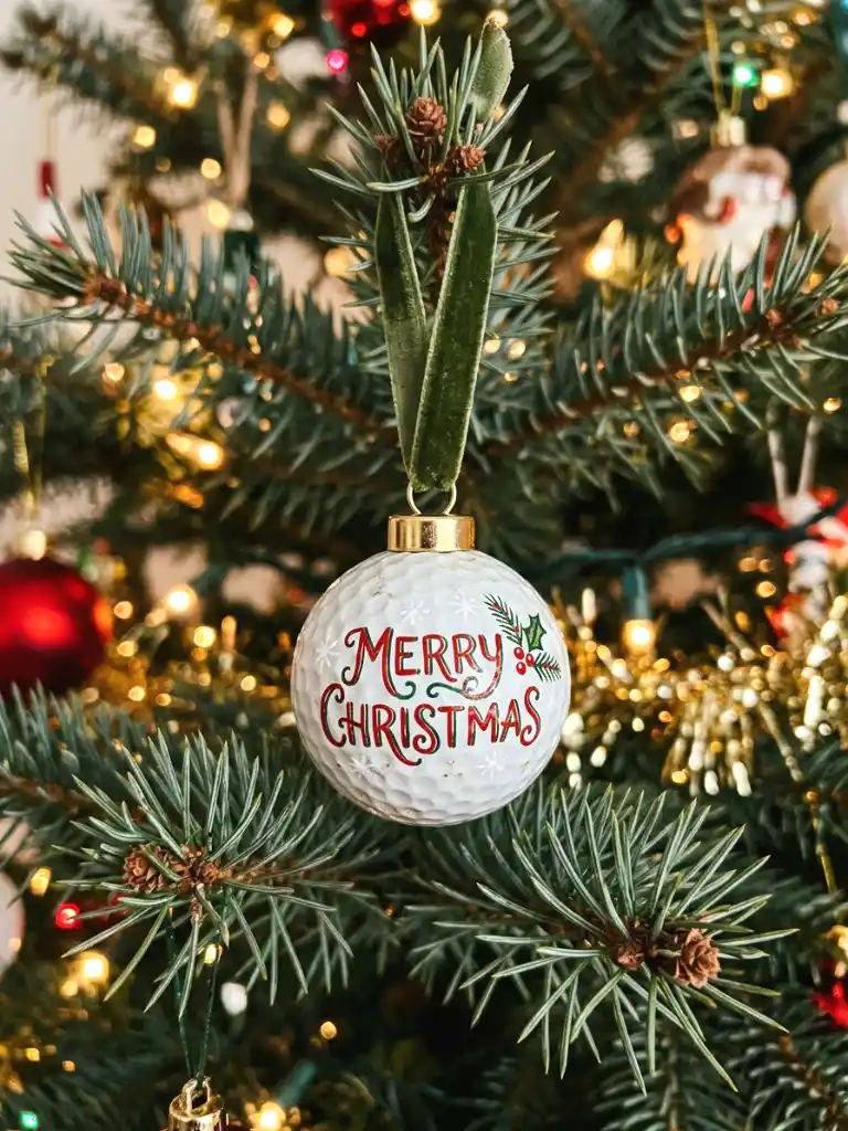 7. Golf Ball Christmas Ornaments
