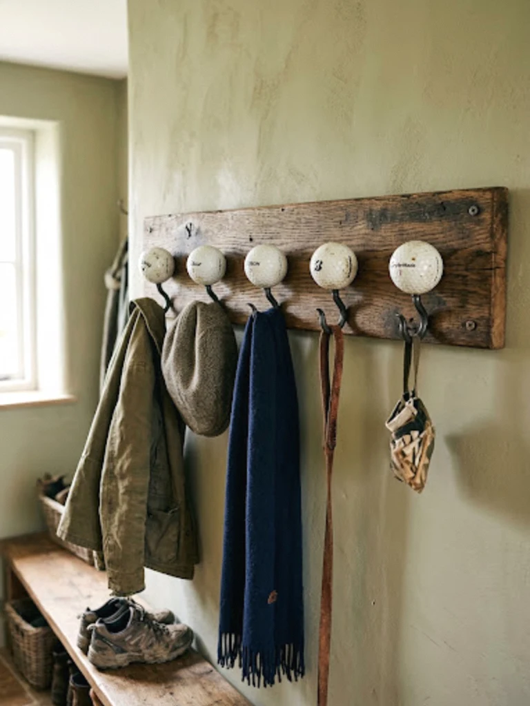 8. Golf Ball Coat Rack