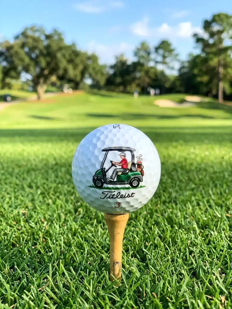 8. Golf Ball Golf Cart Decor