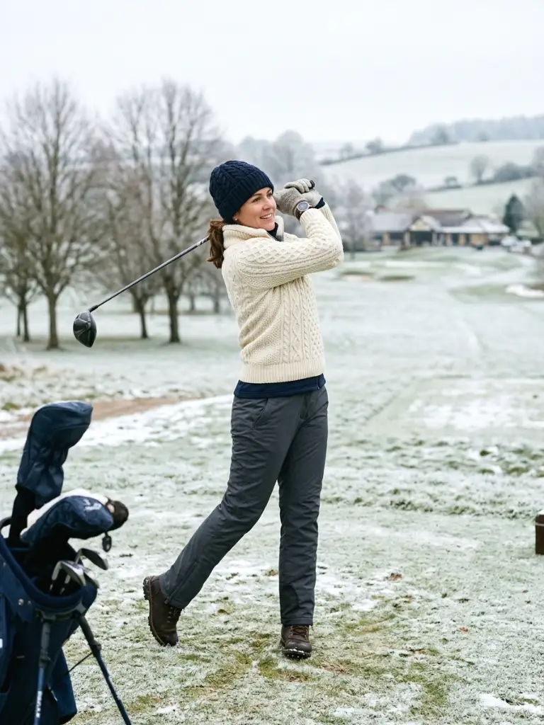 9. Lined Cable-Knit Golf Sweater