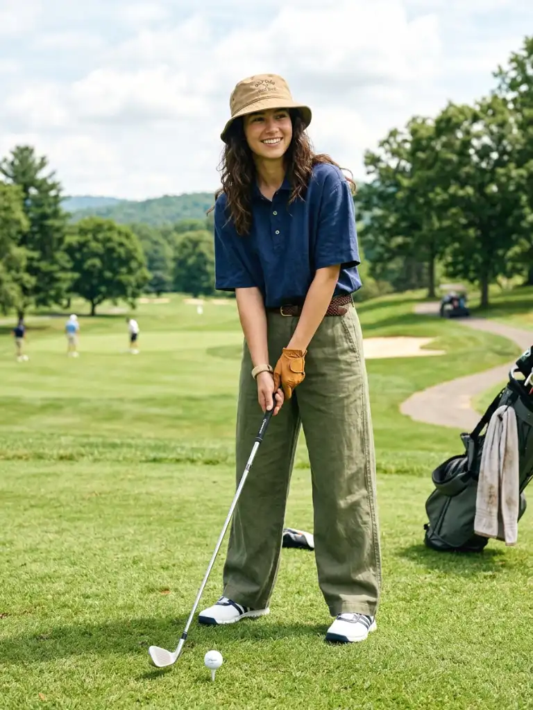 bucket hat and relaxed fit
