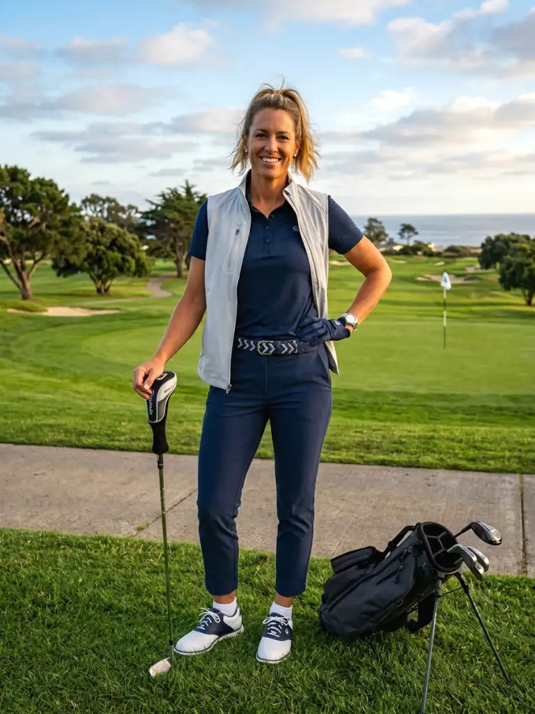 Classic White Polo with a Navy Golf Skort