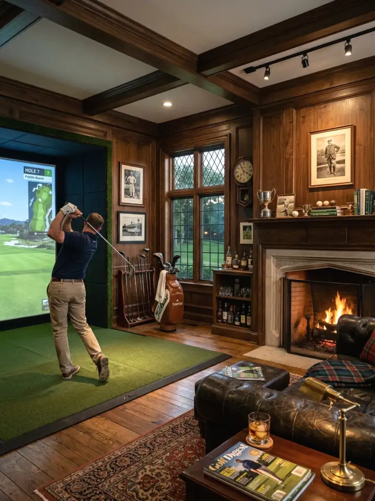 Clubhouse-Style Traditional Golf Room