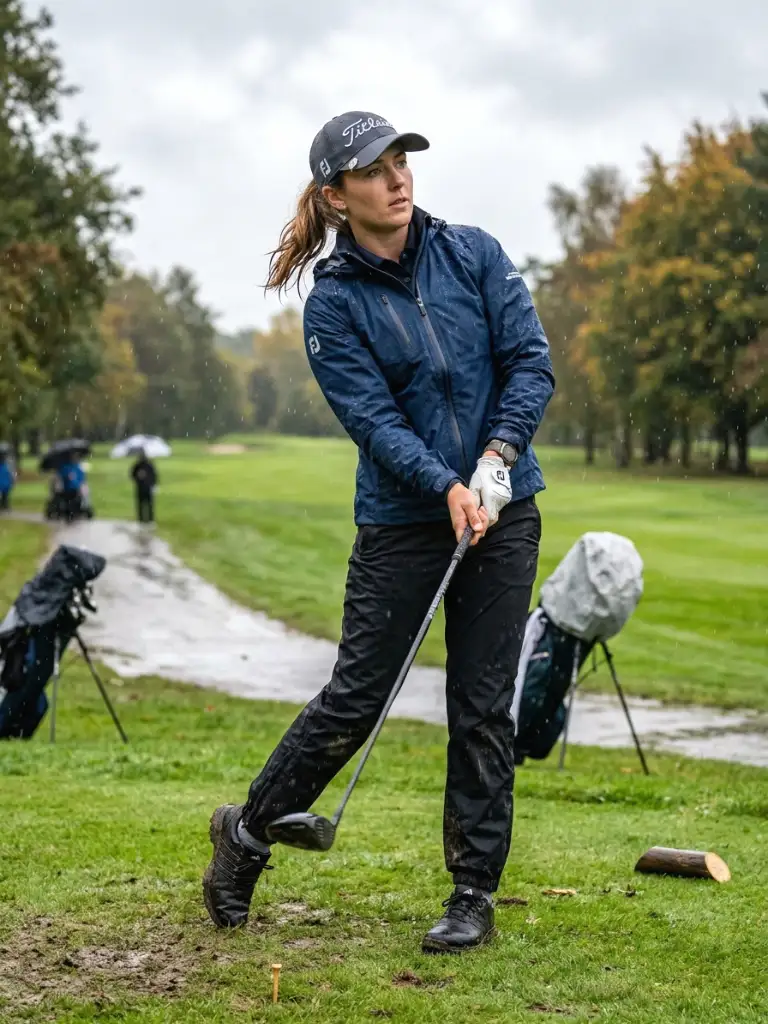 Cropped Golf Trousers with Spikeless Golf Shoes
