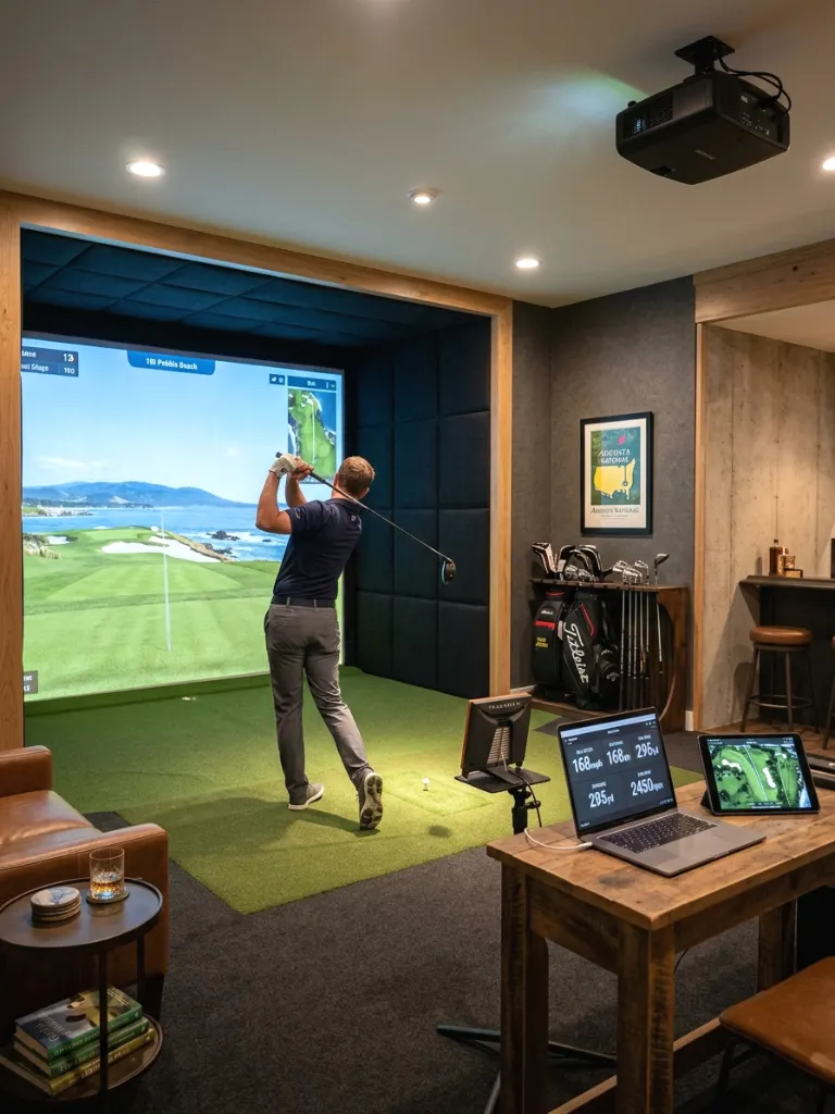 Dedicated Basement Golf Simulator Room