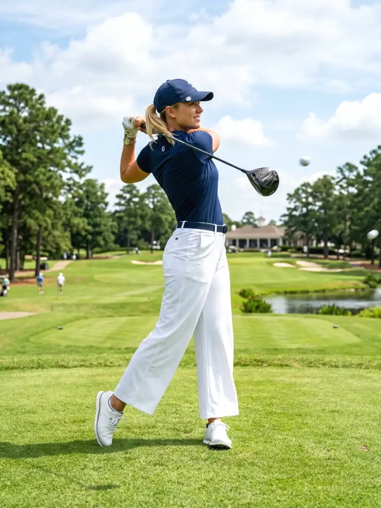 lightweight wide-leg golf pants