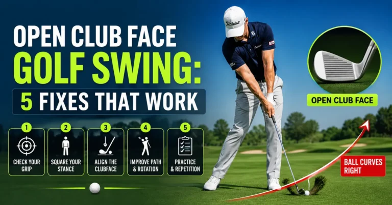 open club face golf swing