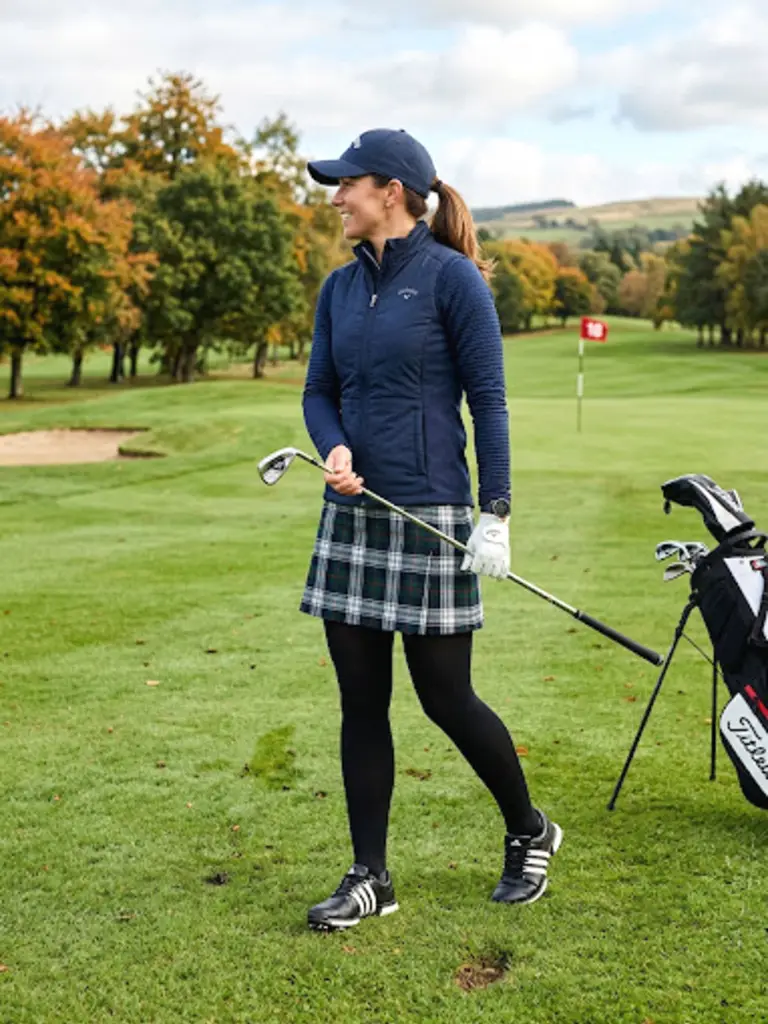 Plaid Skort and Thermal Tights Combo