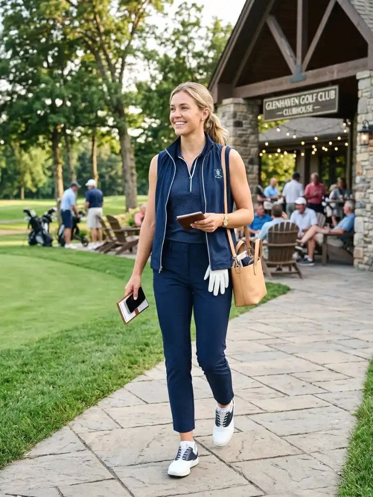 Tailored Golf Pants with a Fitted Quarter-Zip