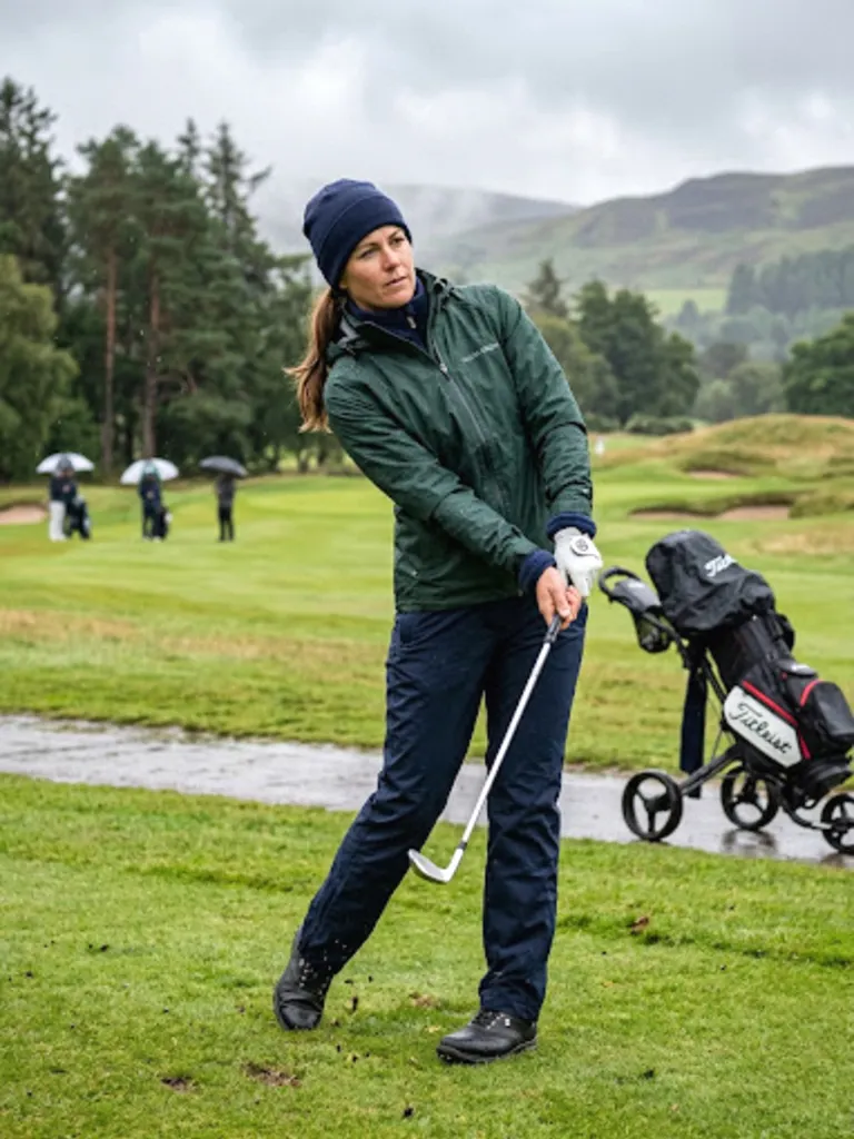Water-Resistant Rain Jacket Over Fleece