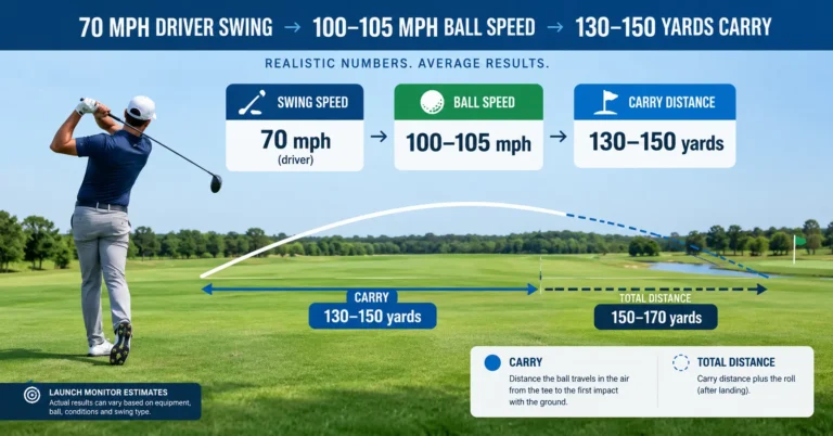 driver distance at 70 mph swing speed